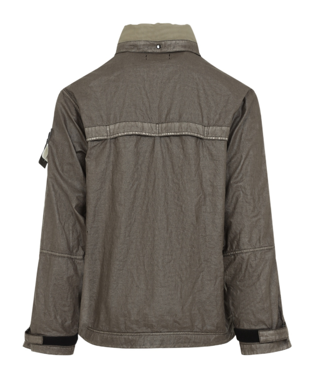 Stone Island Logo Patch Zip-up Jacket In Military Green