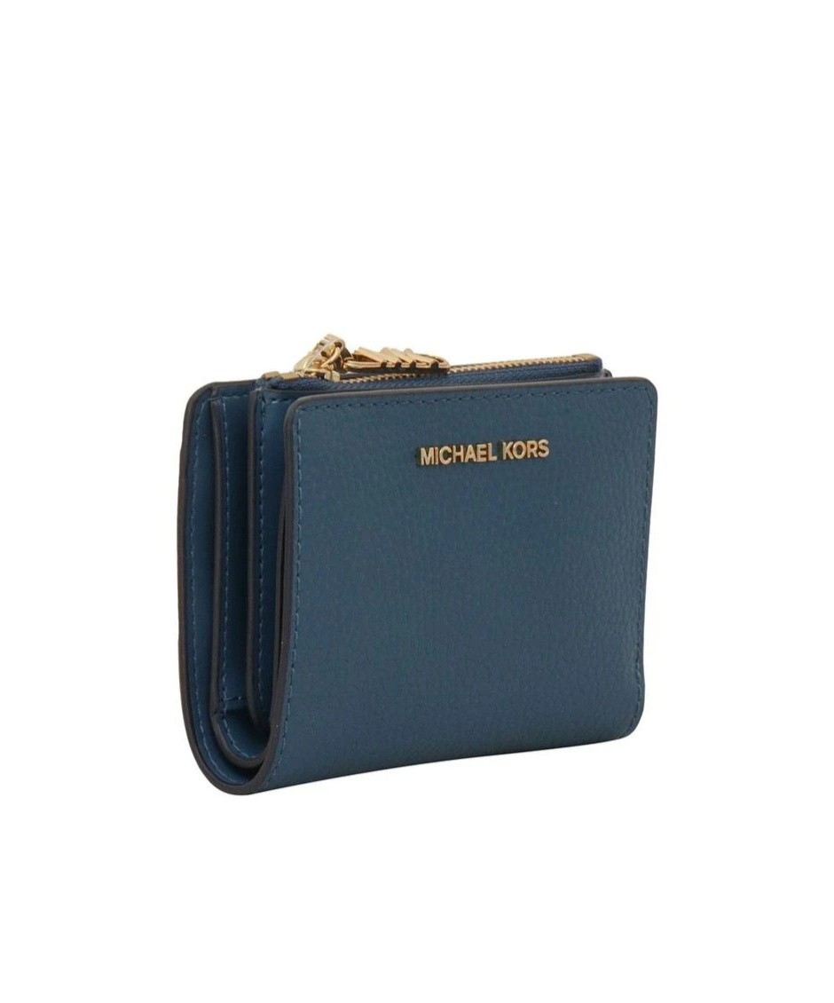 Michael Michael Kors Zipper Wallet In Blue