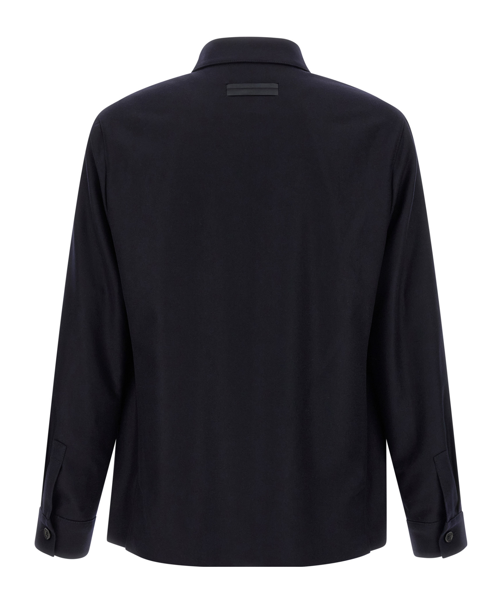 Zegna Overshirt With Collared Design And Pockets In Black