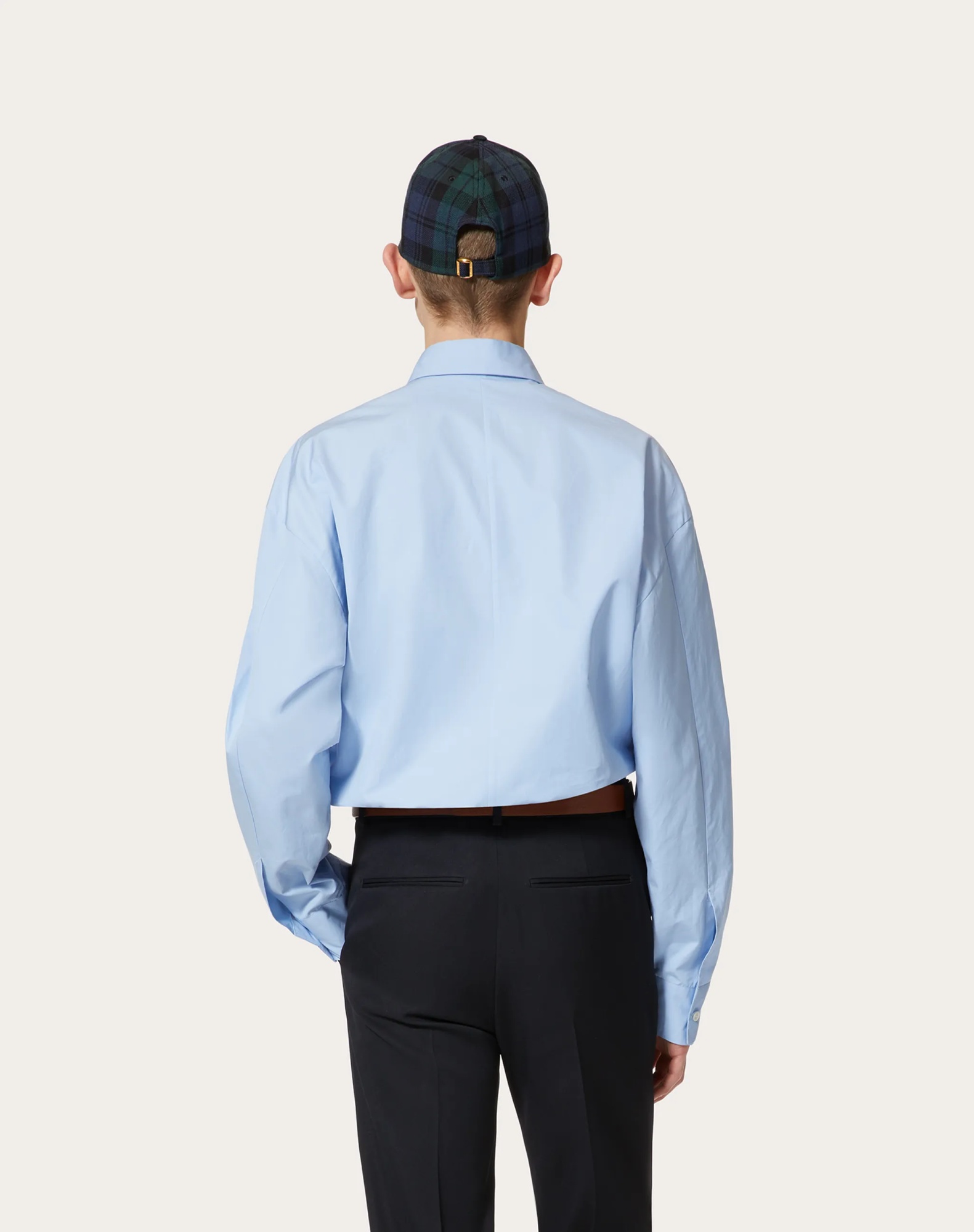 Valentino Garavani Vlogo Signature Cotton Shirt In Blue