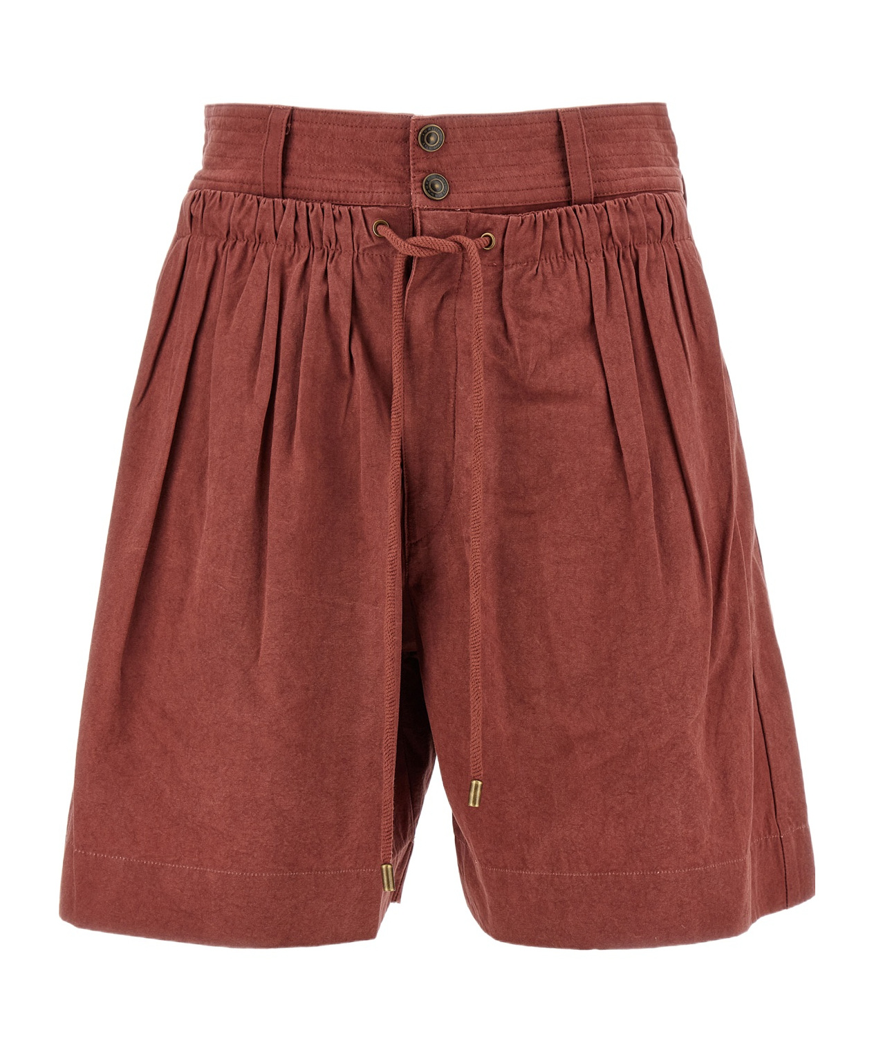 Isabel Marant 'ingrid' Knee-length Pleated Shorts Pockets In Brown