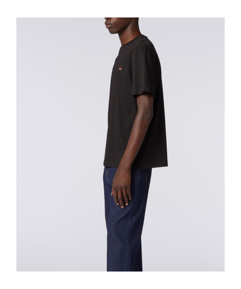 Missoni Logo Embroidery Cotton Jersey T-shirt In Blue