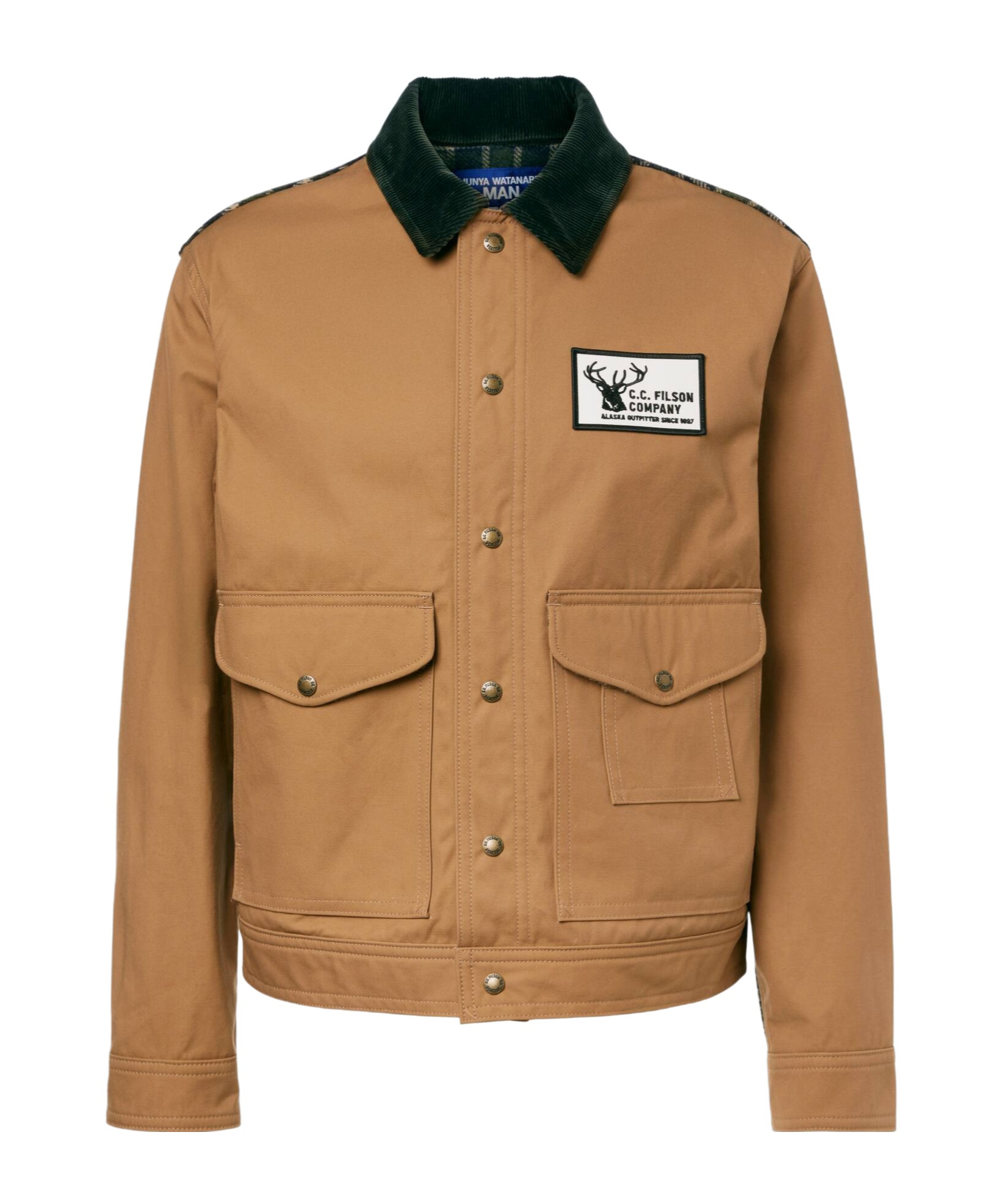 Junya Watanabe Cotton Oxford X Wool Nylon Check Filson Jacket In Brown