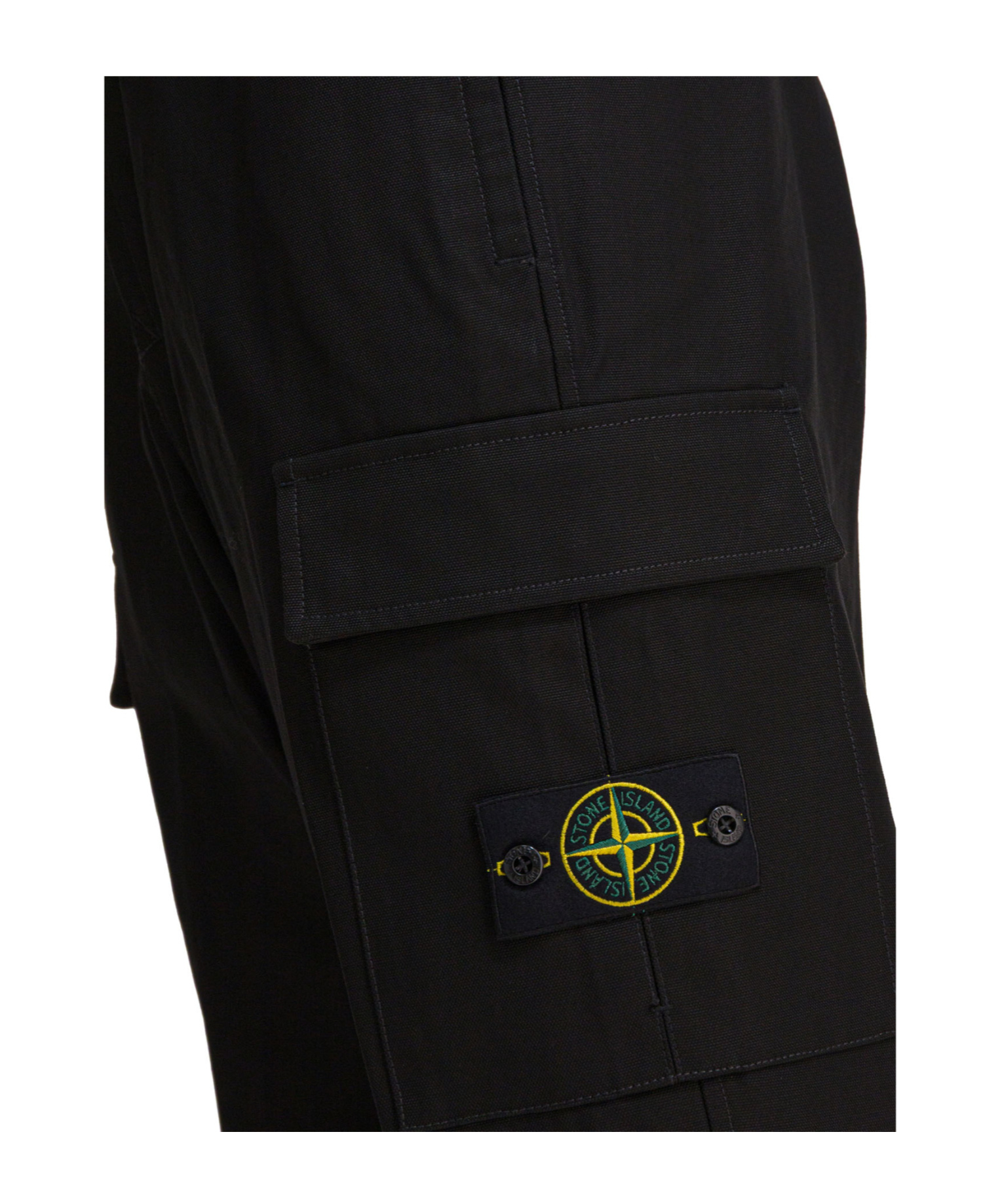 Stone Island Belt Loops Slacks In Black