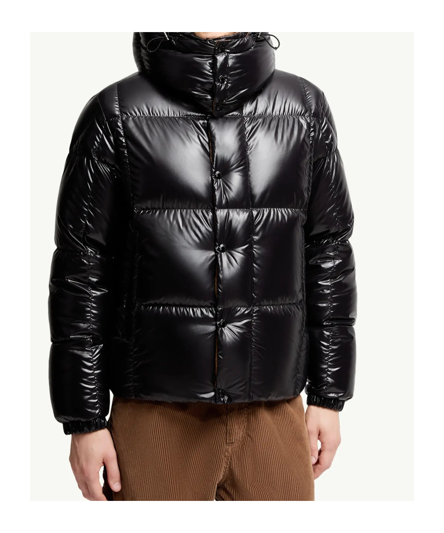 Moncler Parana Glossy Hooded Short Down Jacket Clothing In Black
