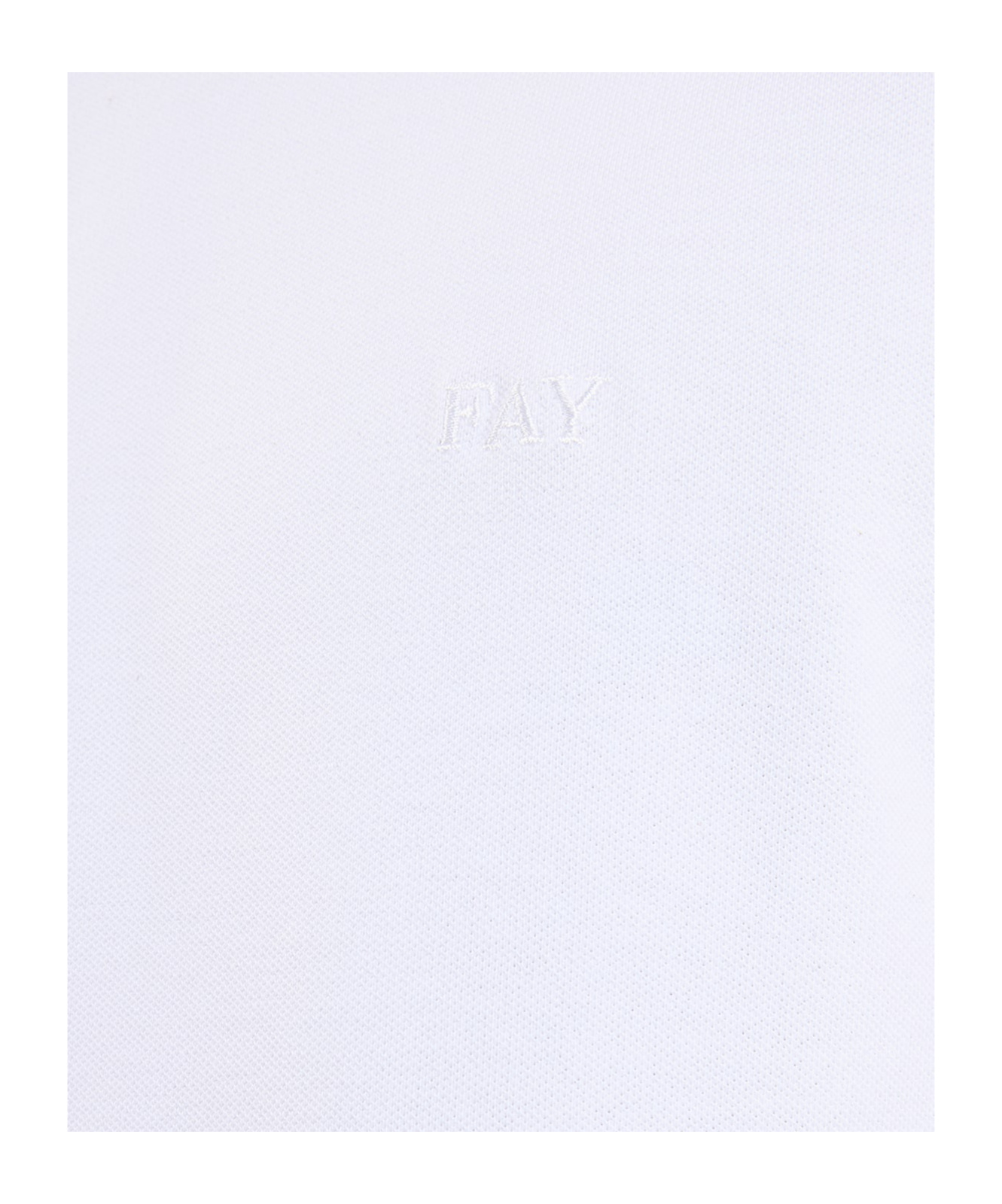Fay T-shirt In Stretch Piquet In White