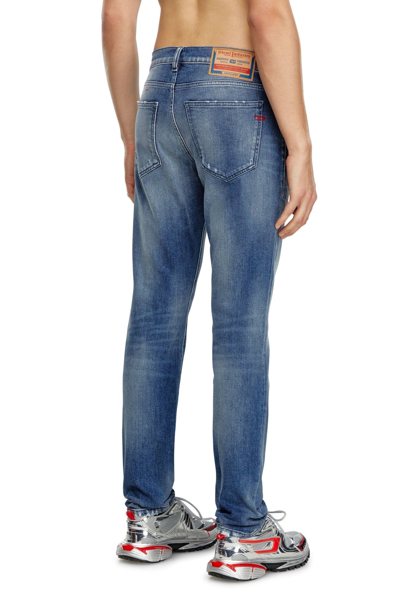 Diesel 2019 D-strukt 09j61 Distressed Slim Jeans In Blue