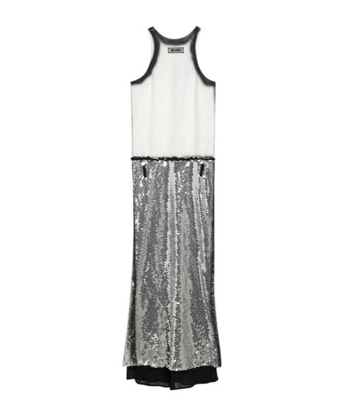 Attico Sleeveless Dress In Gray