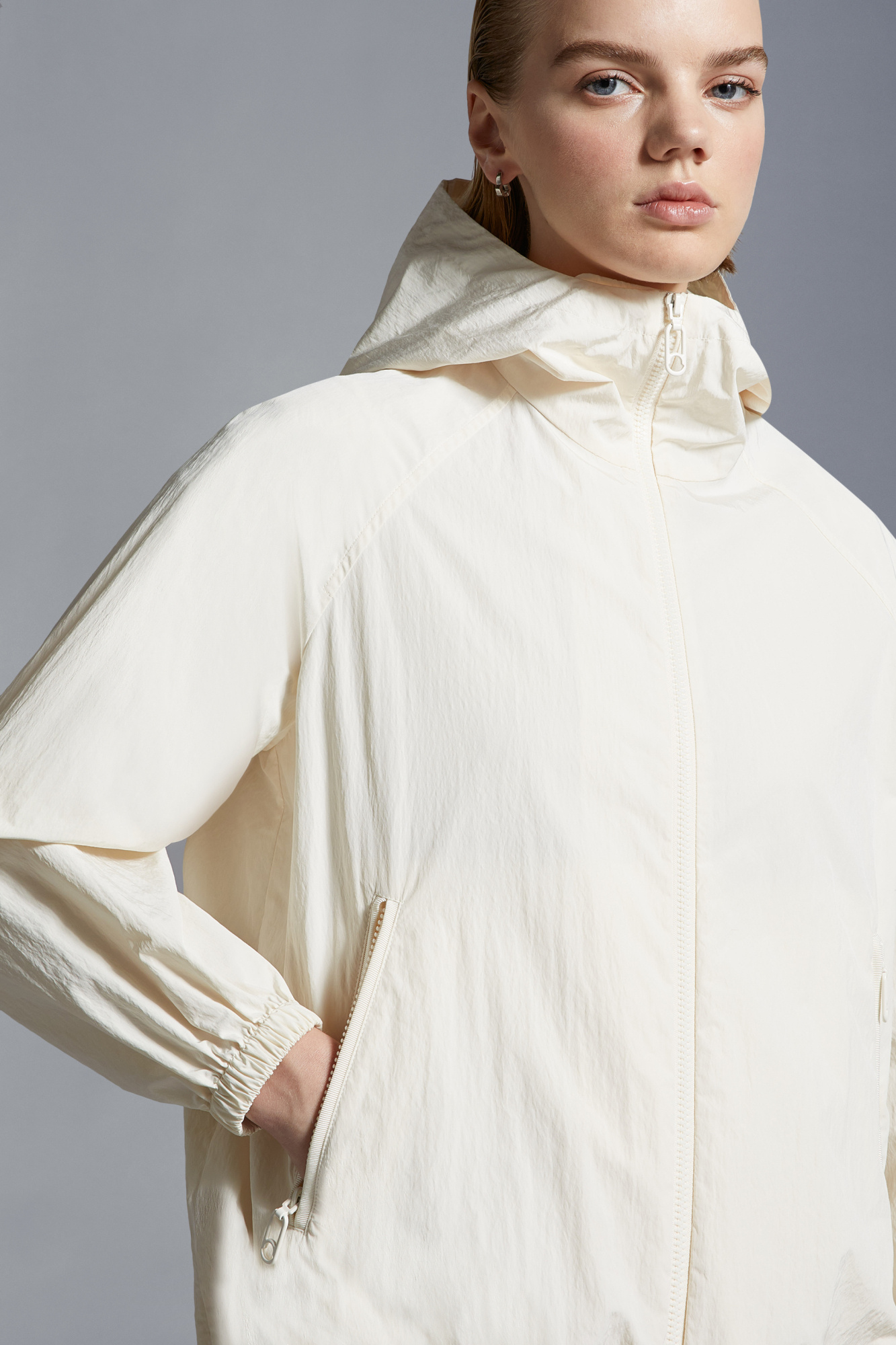Shop Moncler Euridice Hooded Jacket In White
