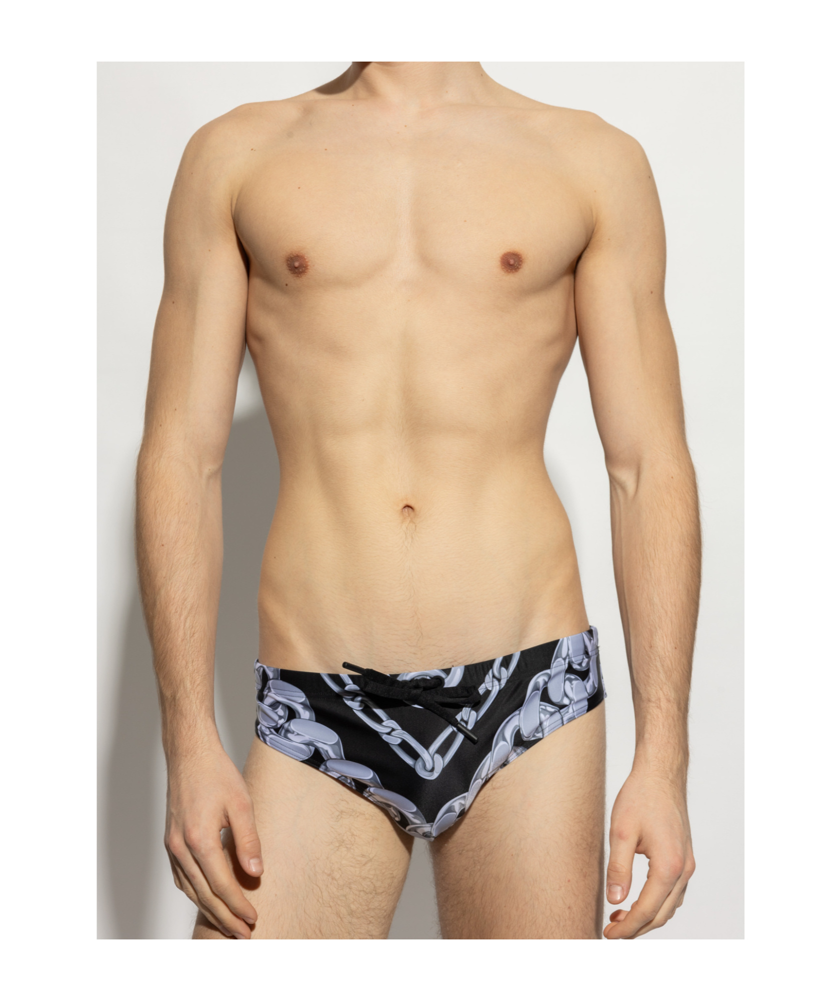 Versace Elastic Waist Swimming Trunks In Black