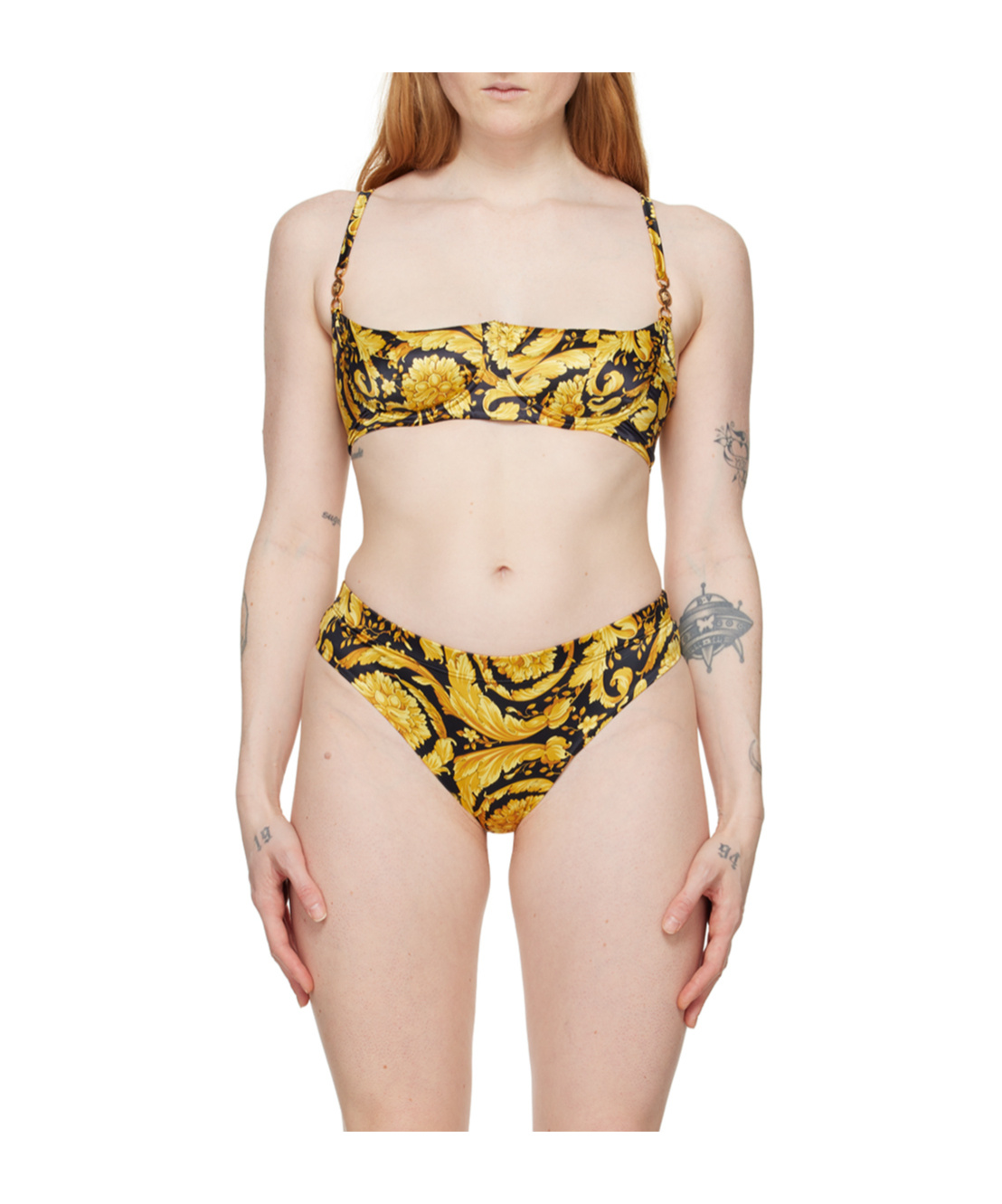 Versace Barocco-print Balconette Bra In Multicolor
