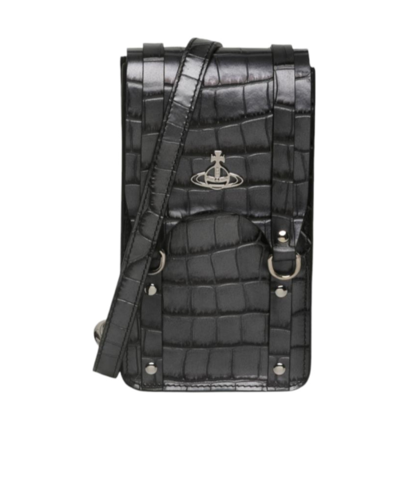 Shop Vivienne Westwood Flip Phone Bag In Black