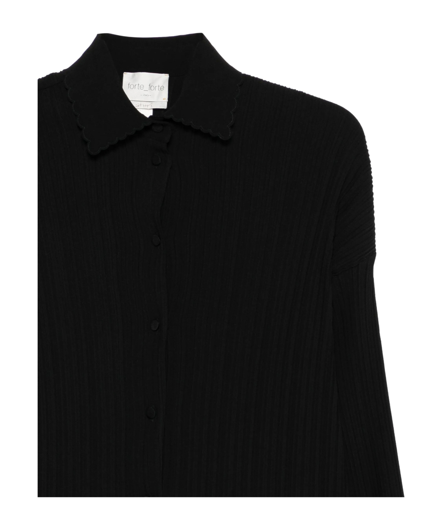 Forte Forte Ribbed Buttton-up Shirt In Black