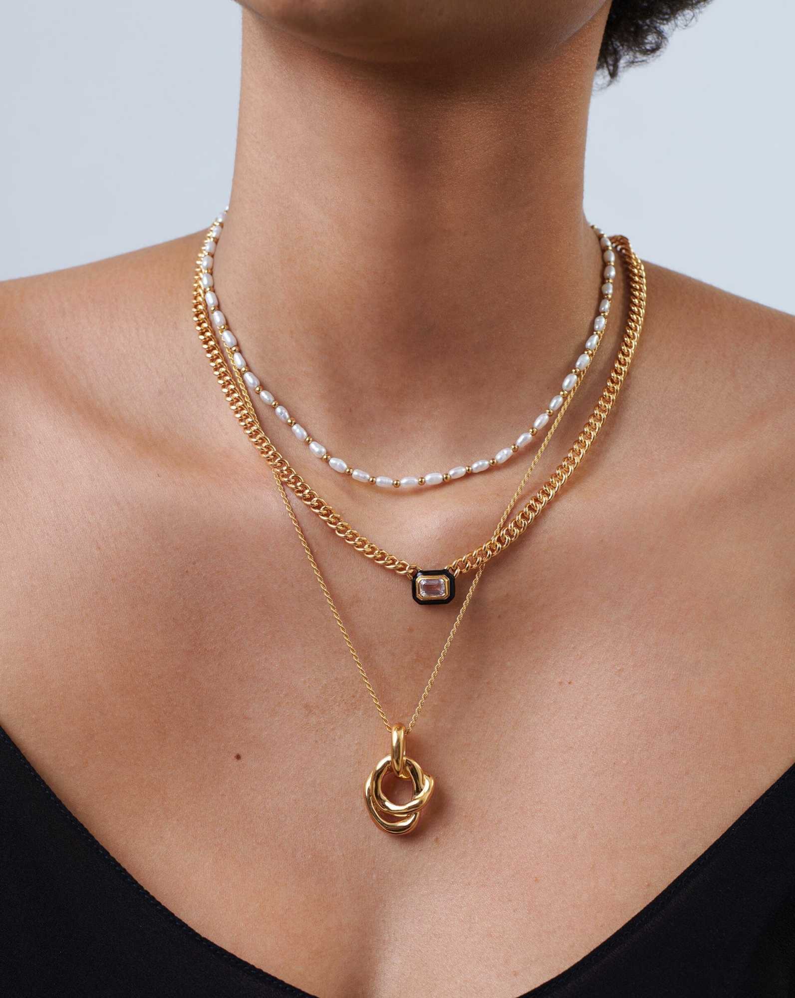Missoma Enamel And Gemstone Suspension Pendant Chain Necklace In Multicolor