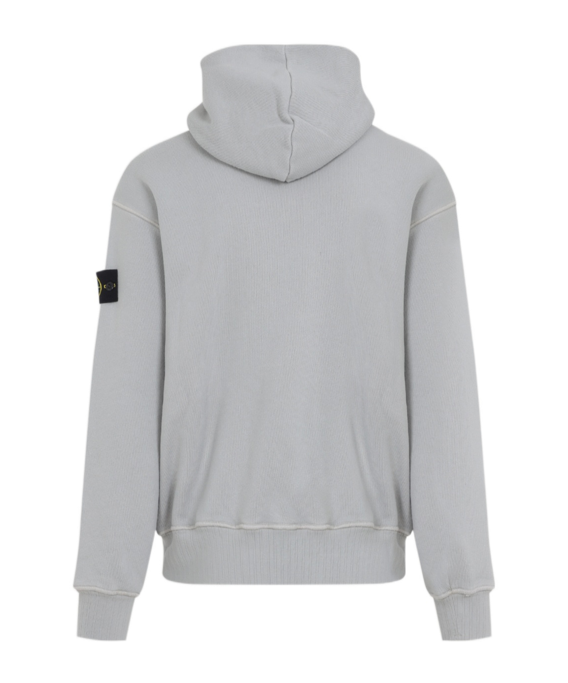Stone Island Hooded Sweatshirt With Ribbed Cuffs And Hem In Gray