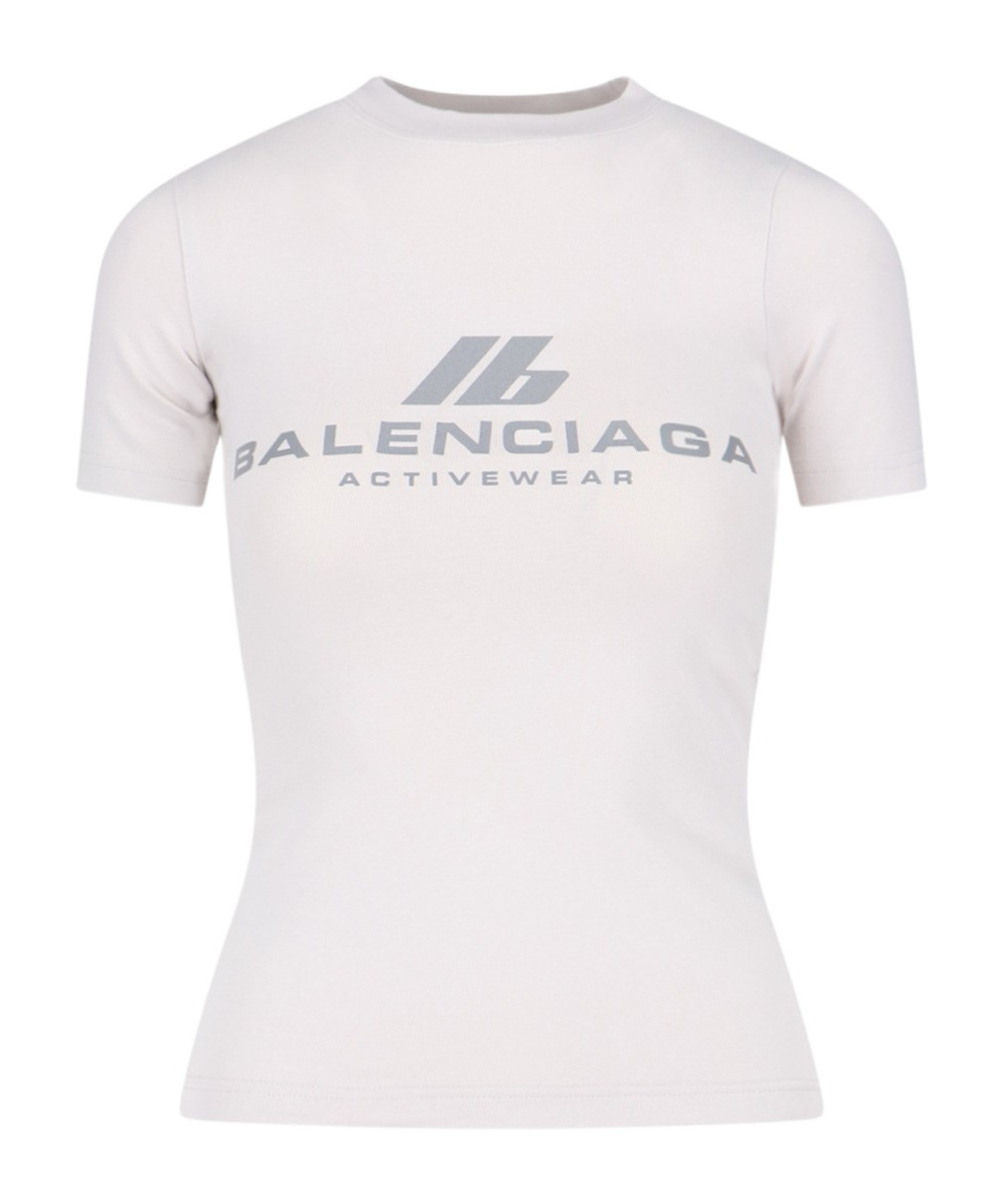 Balenciaga 'activewear' Stretch Jersey T-shirt In White