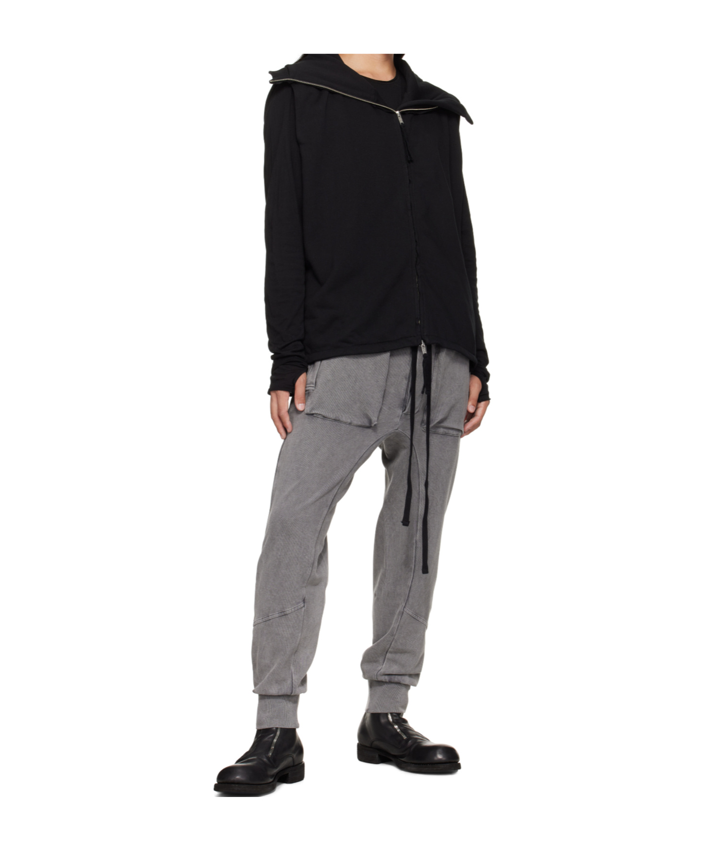 Thom Krom Rib-knit Stretch Cotton-blend Cargo Pants In Gray
