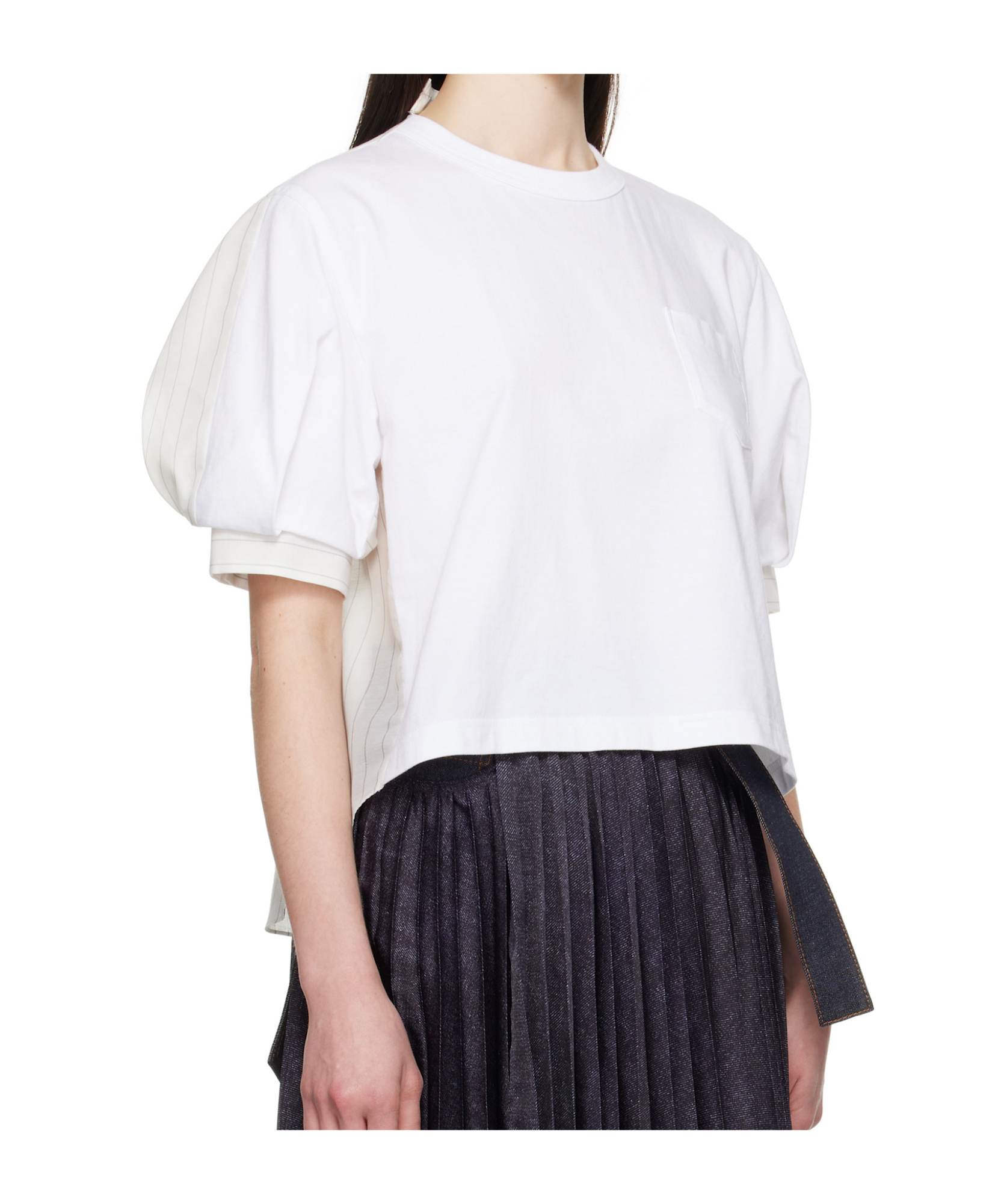 Sacai White Organza T-shirt In White