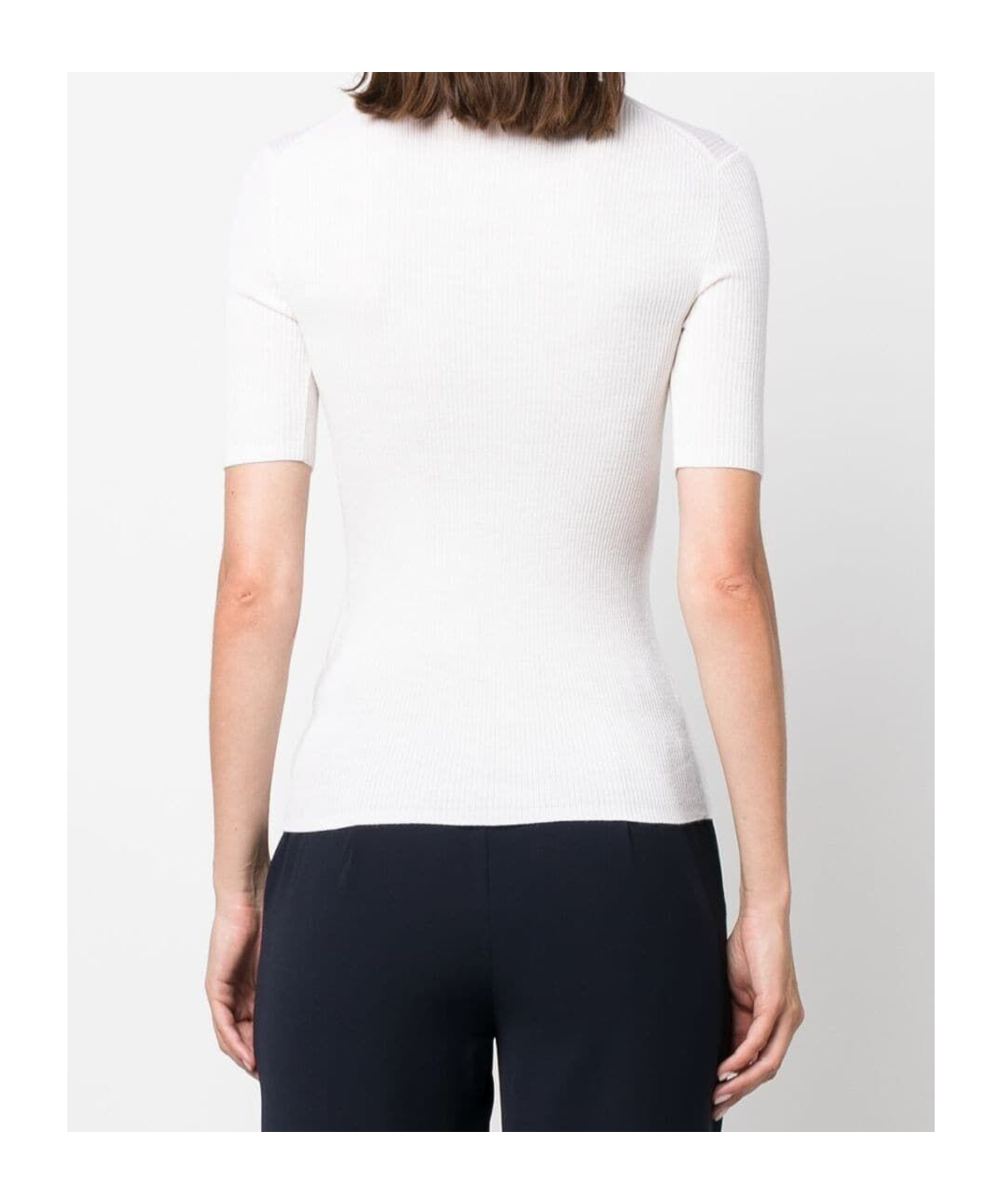 P.a.r.o.s.h Linfa Short-sleeve Fine-knit Top In White