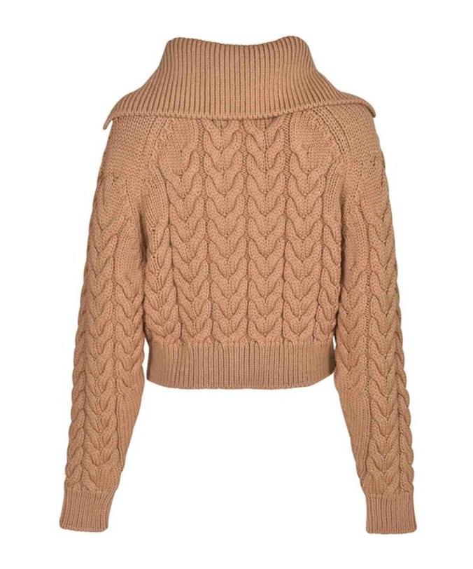 Patou Sailor Cable-knit Sweater In Nude