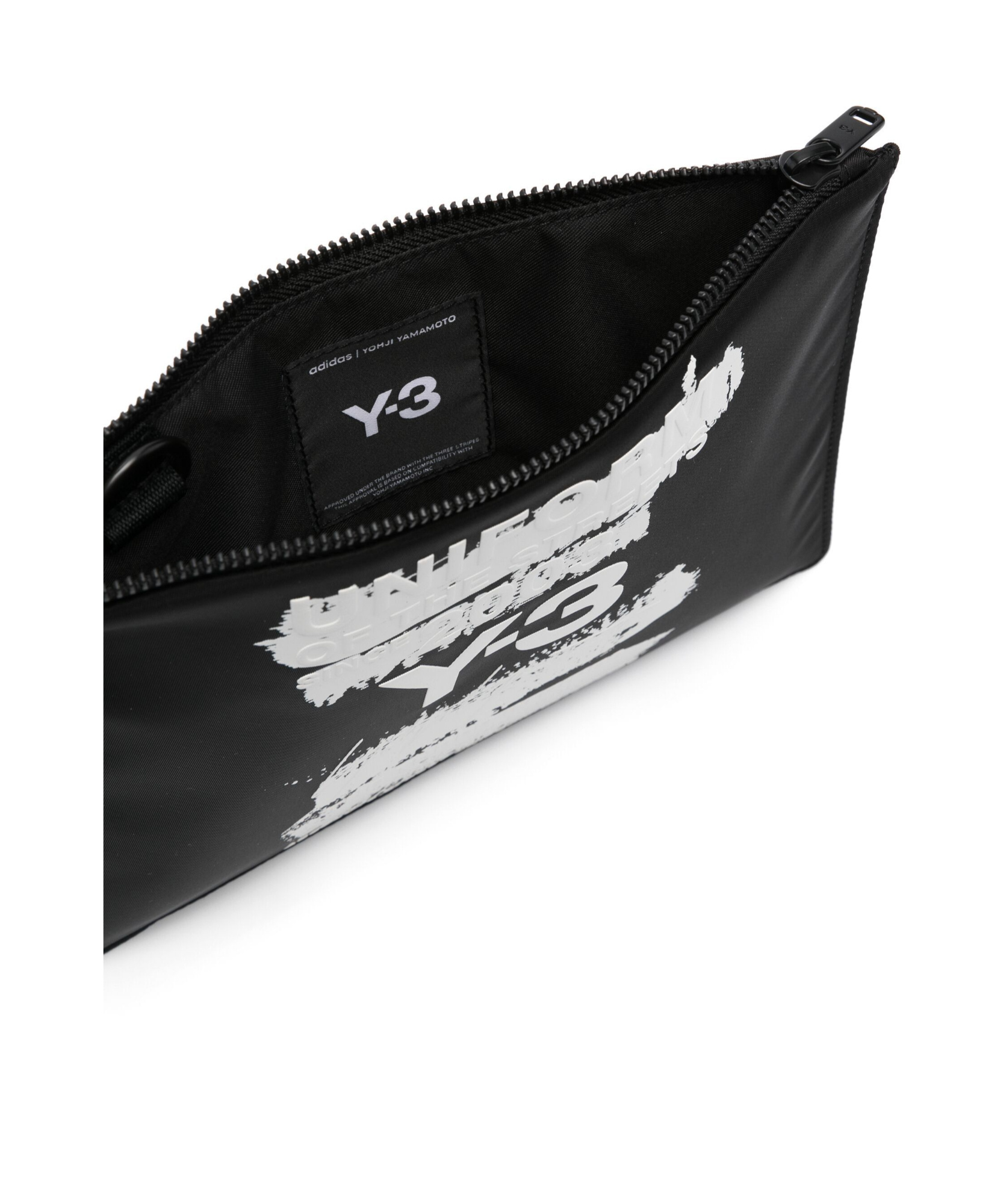 Y-3 Logo-embellished Clutch Bag In Black