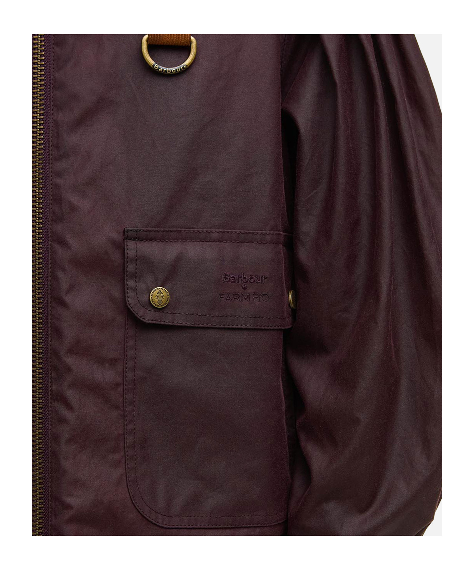 Barbour X Farm Rio Thais Waxed Cotton Jacket In Purple