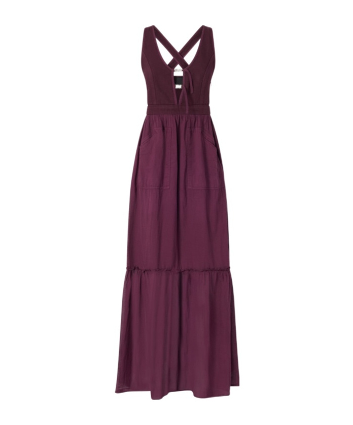Pinko Cross-back Sleeveless Maxi Dress In Red