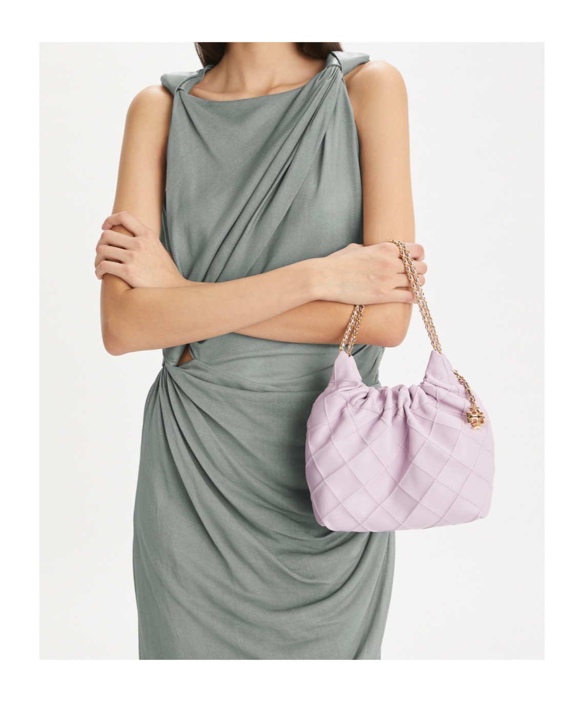 Tory Burch Mini Fleming Soft Hobo Bag In Pink