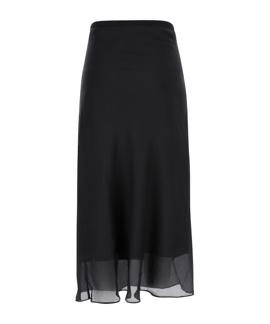 Dunst Black Double-layer Long Skirt In Viscose Blend Woman