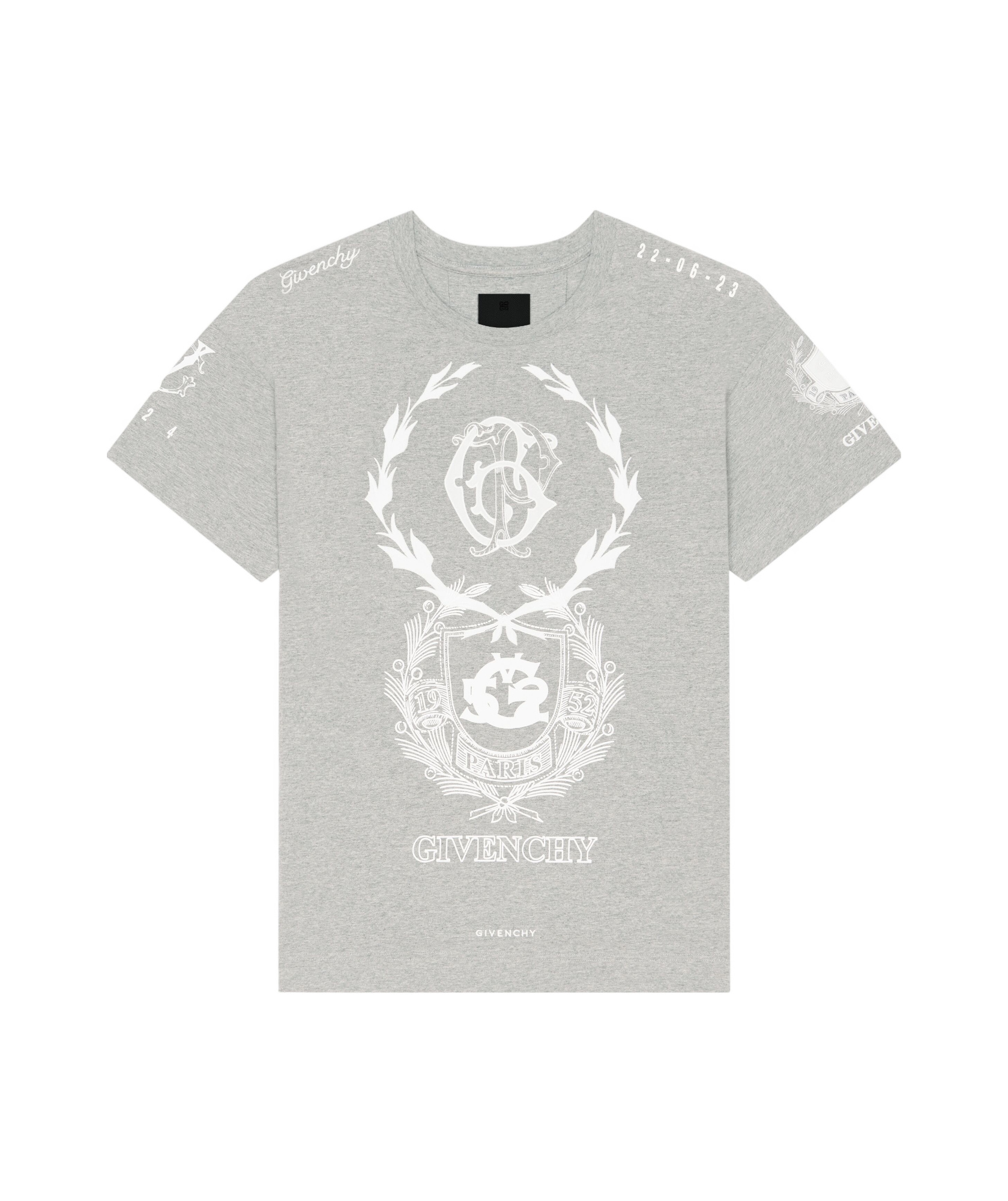 Givenchy Crest T-shirt In Cotton In Gray