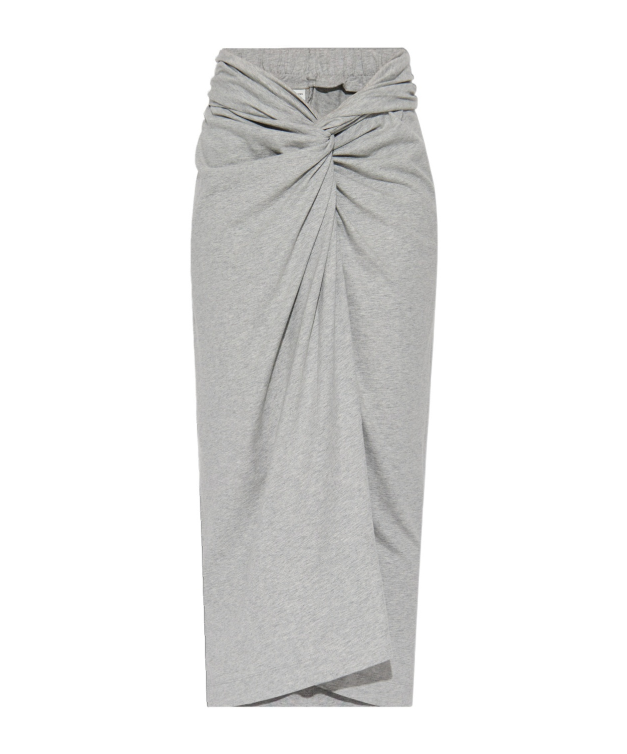 Dries Van Noten Twisted Cotton-jersey Midi Skirt In Gray