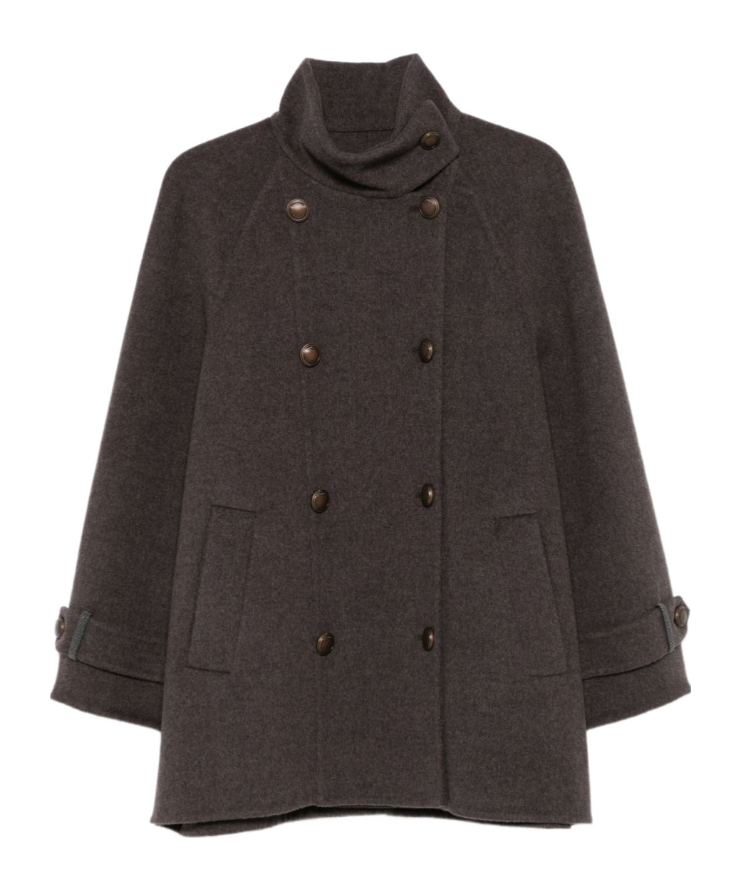 Brunello Cucinelli Double-breasted Buttoned Coat In Brown