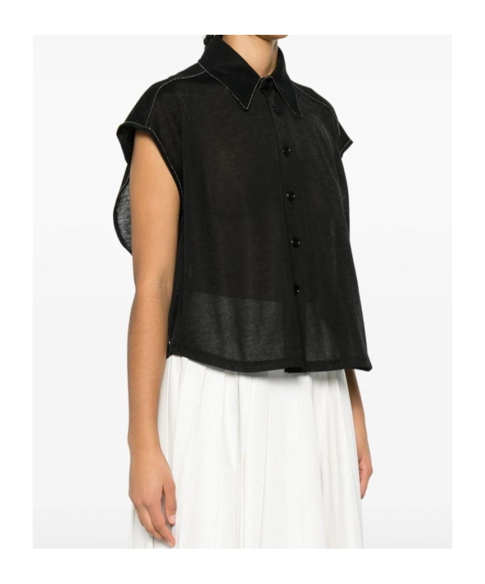 Fabiana Filippi Fine-knit Sleeveless Shirt In Black