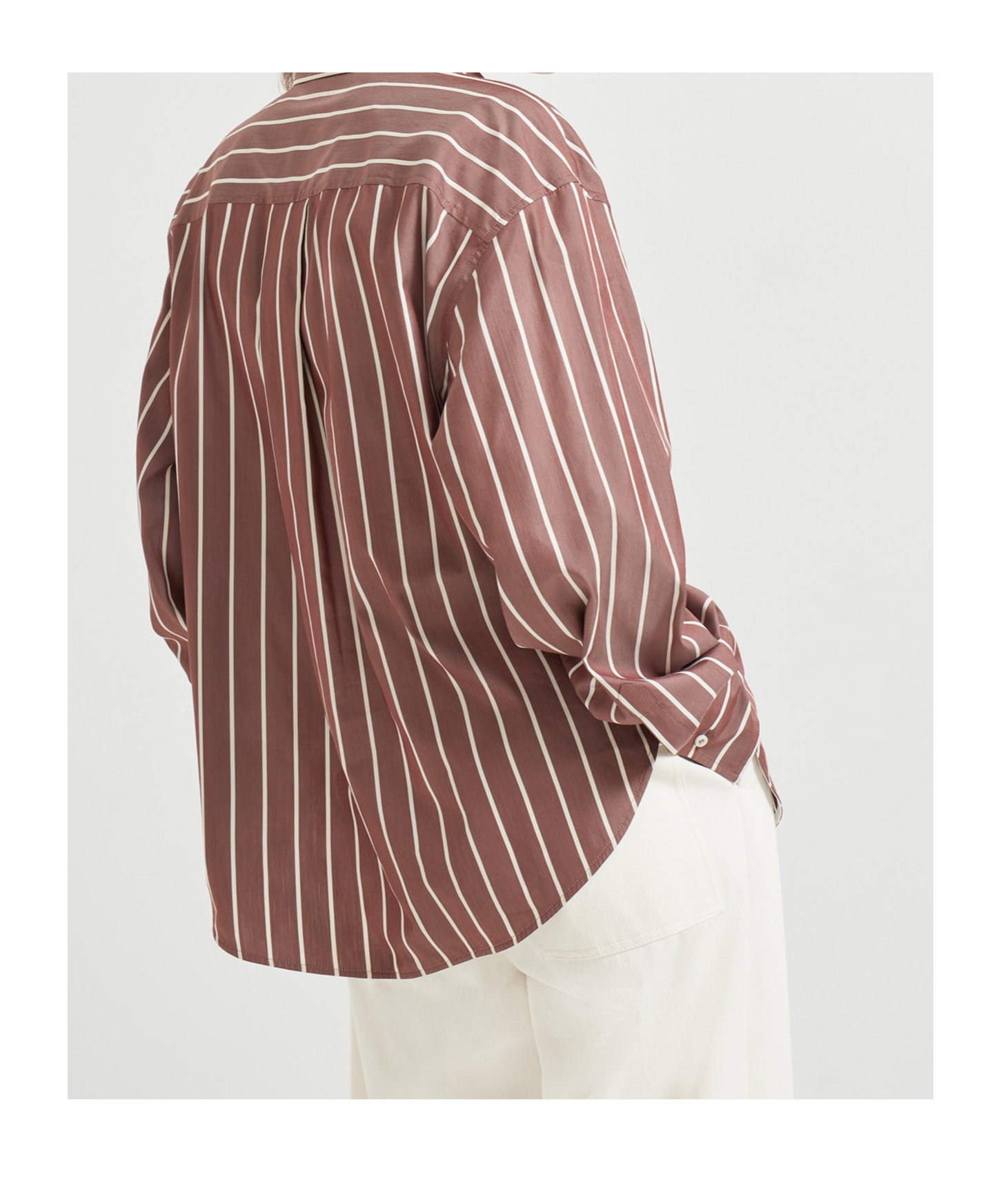 Brunello Cucinelli Striped Button-fastening Shirt In Brown