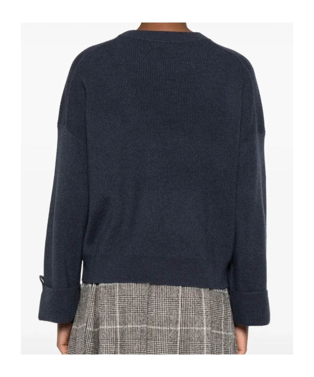 Brunello Cucinelli Cuff-detail Sweater In Black