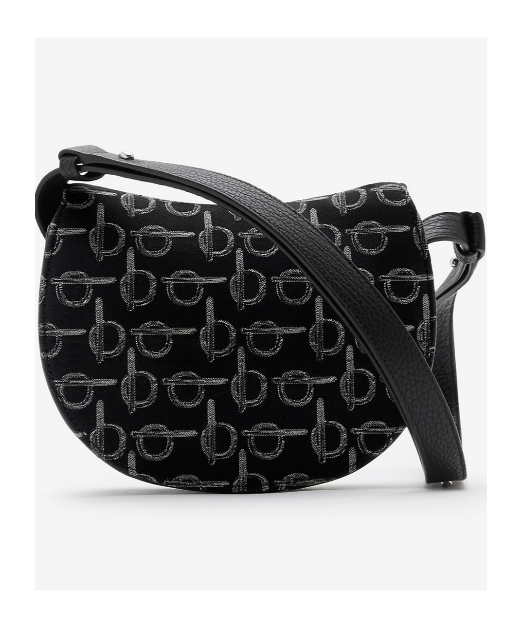 Burberry Mini Rocking Horse B-pattern Crossbody Bag In Black