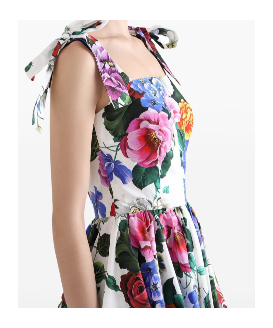 Shop Dolce & Gabbana Floral-print Mini Dress In Multicolor