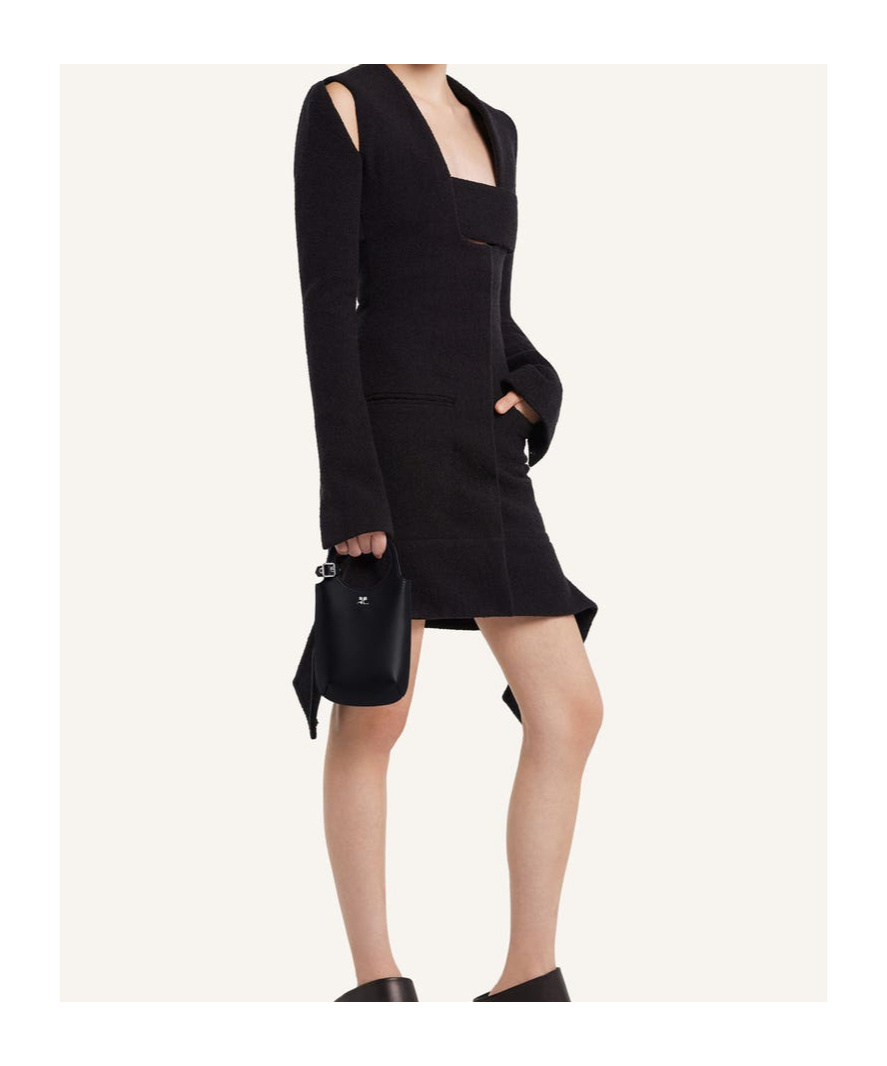 Courrèges Black Slim Holy Crossbody Bag In Black