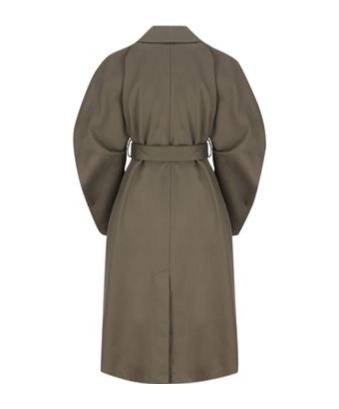 Loewe Circle Trench Coat With Belted Waist In Green