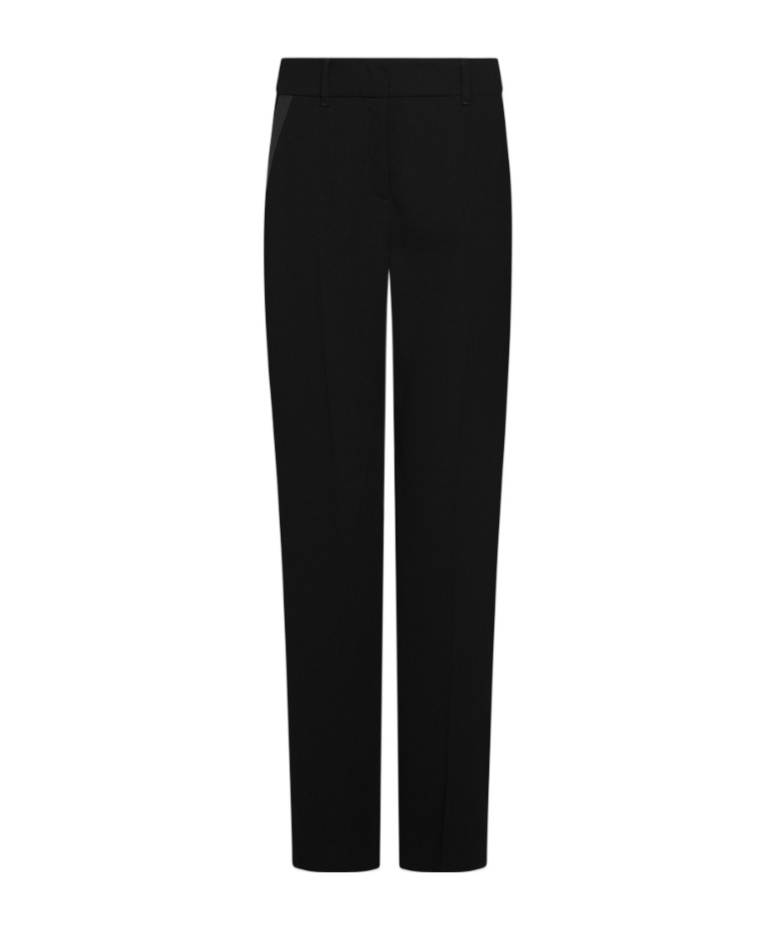 Marella Straight-fit Envers Satin Trousers In Black