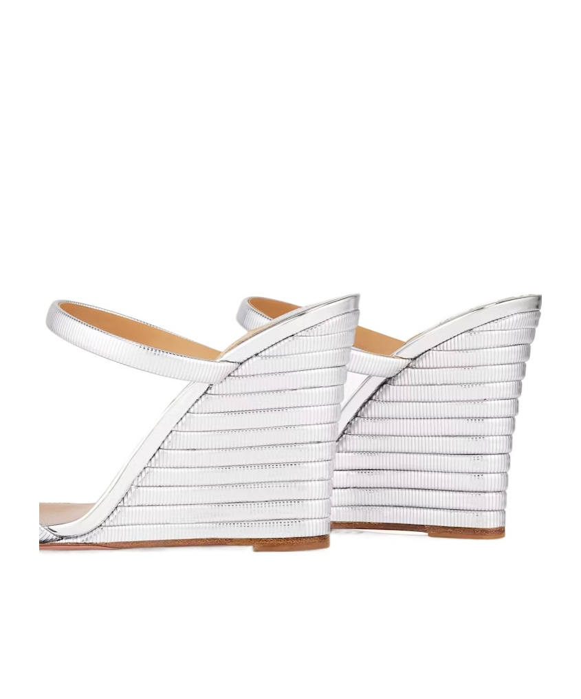 Aquazzura Riviera Wedge-sandalen 95mm In Gray