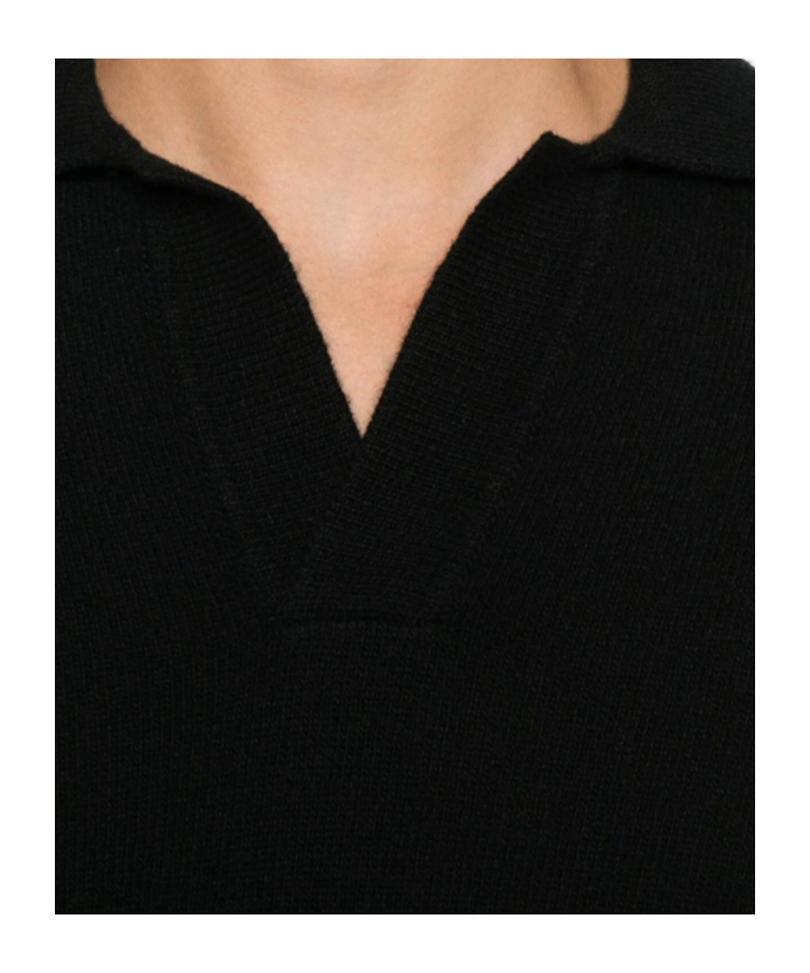 Roberto Collina Long Sleeve Ribbed Sweater In Black
