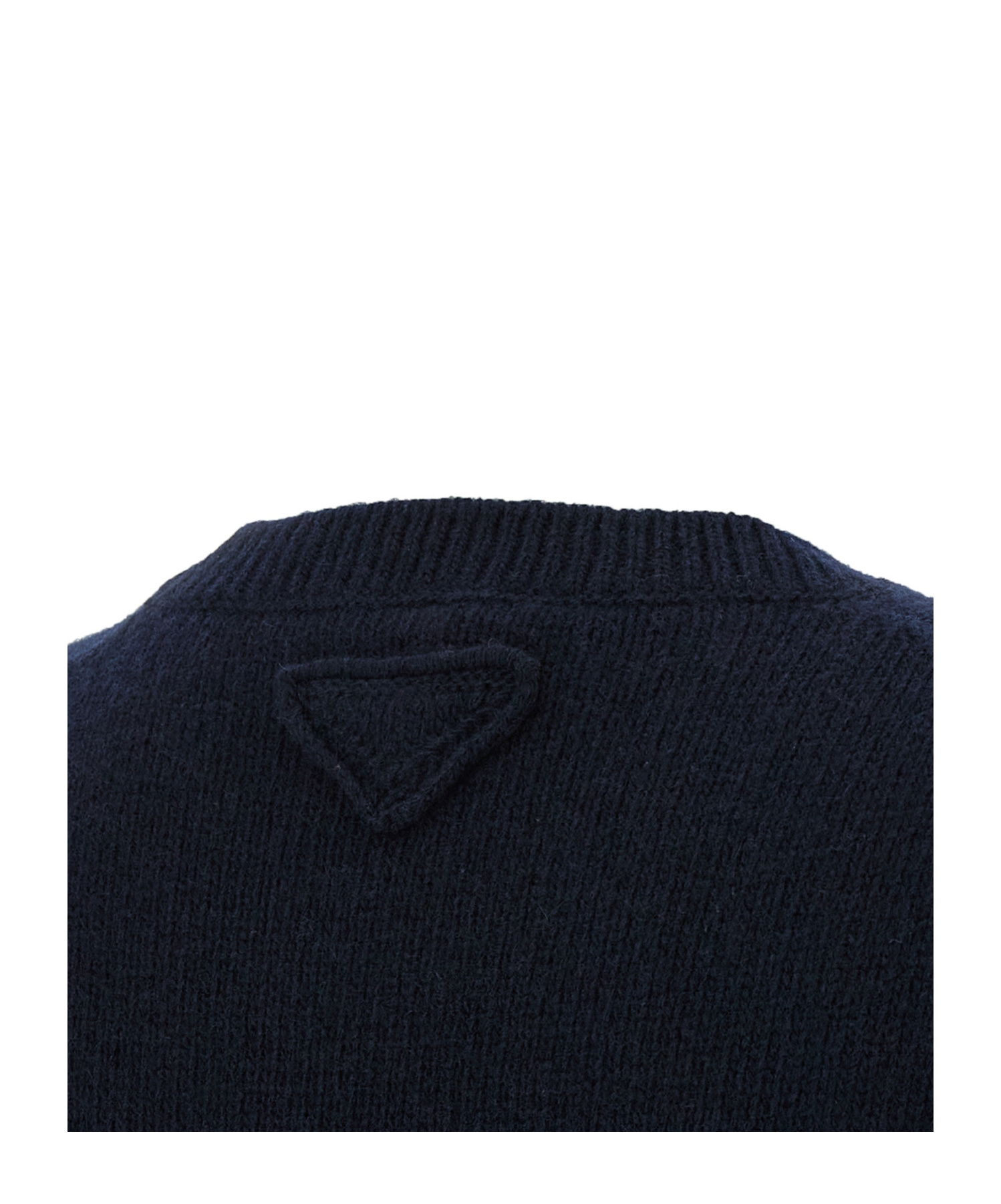 Prada Wool And Cashmere Crew-neck Sweater In Blue
