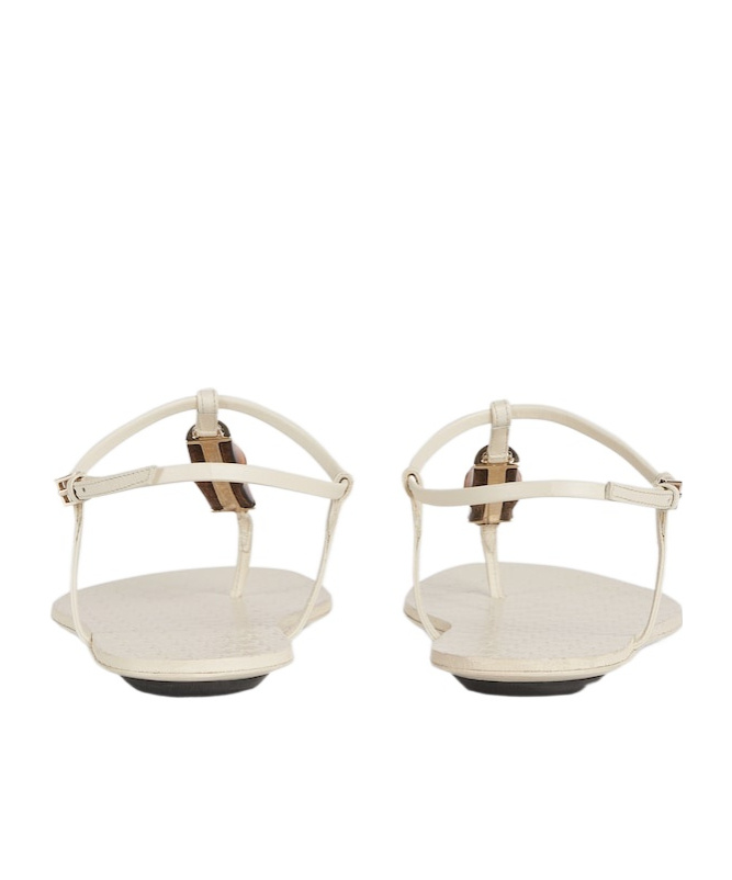 Gucci Women's Thong Sandal With Bamboo In Ivory