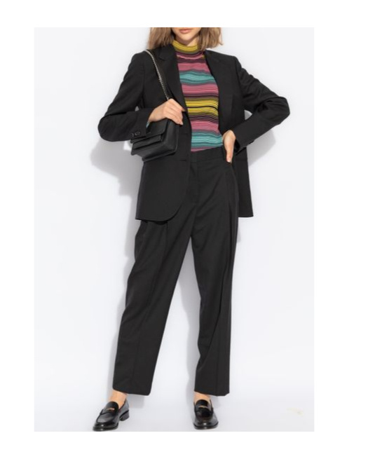 PAUL SMITH TAPERED-LEG WOOL TROUSERS