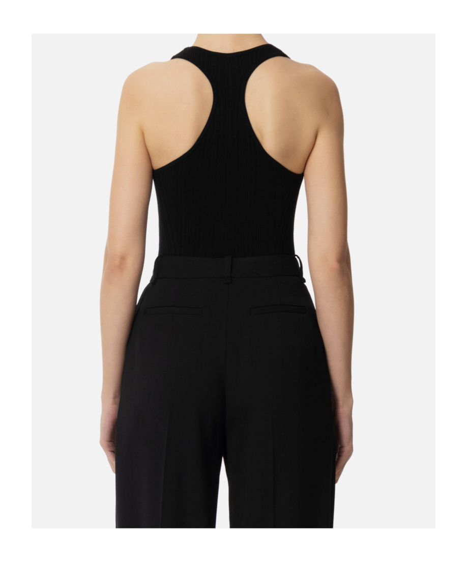 Elisabetta Franchi Rib Knitted Vest In Black