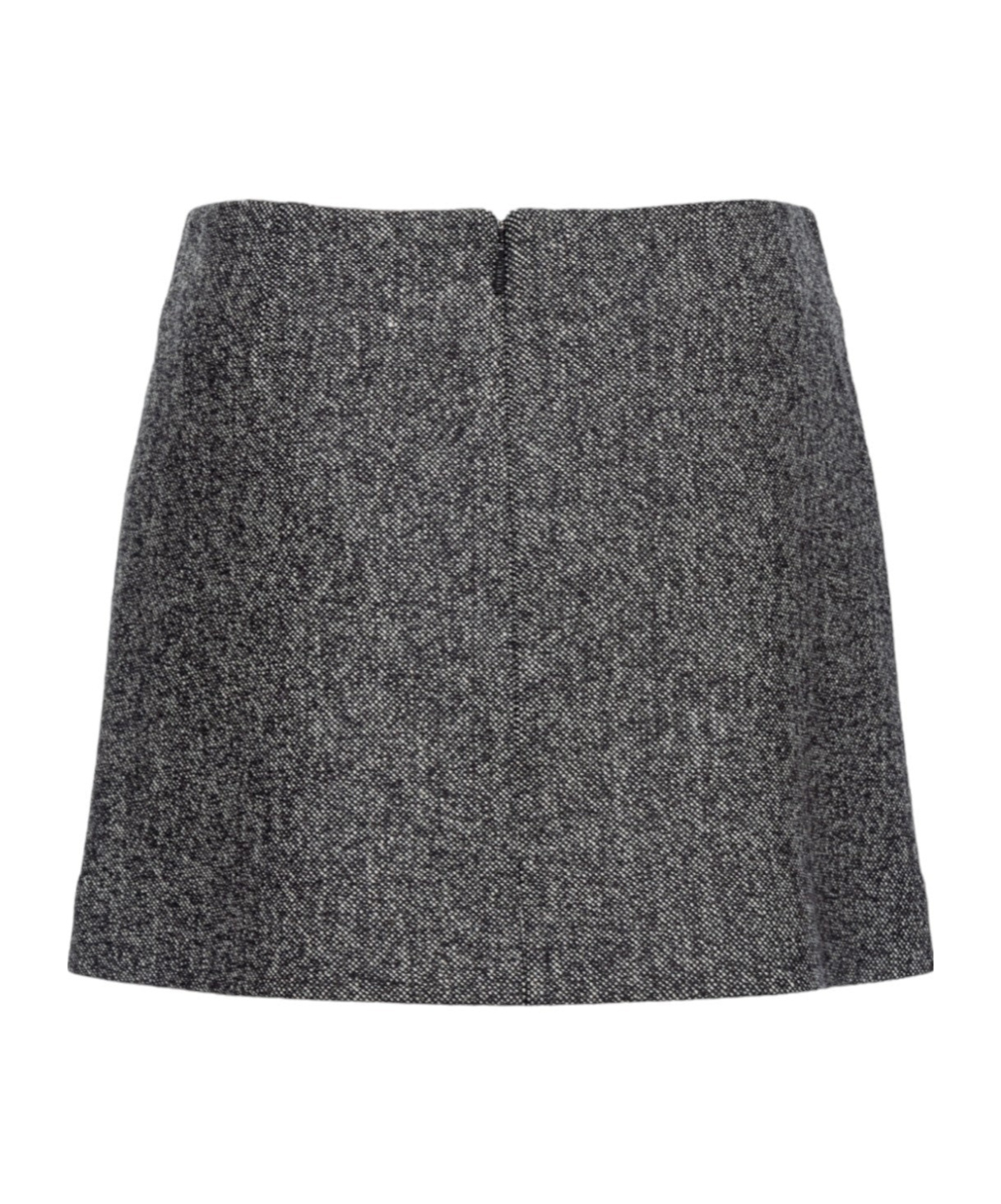 Pinko Black Grass Wool Skirt In Black