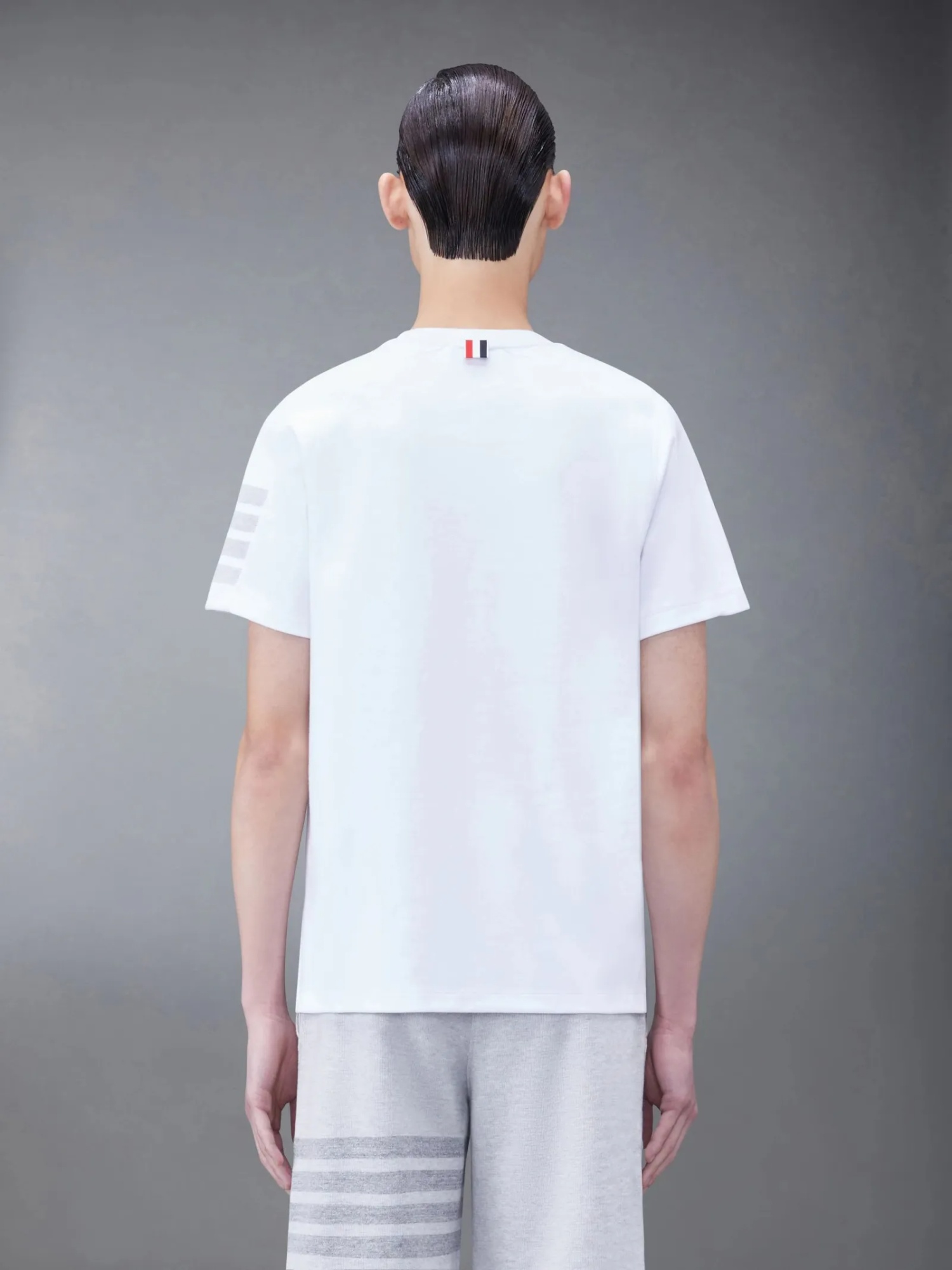 Thom Browne 4-bar Stripes Crewneck T-shirt In White