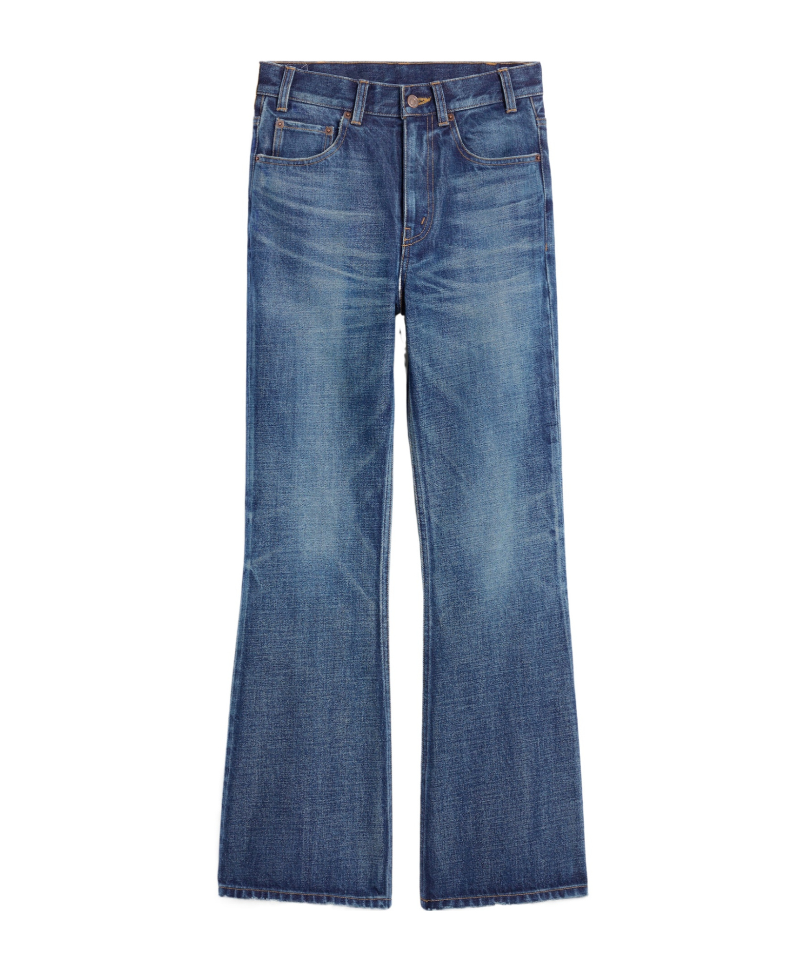 Celine Bootcut Jeans In Dark Union Wash Denim In Blue
