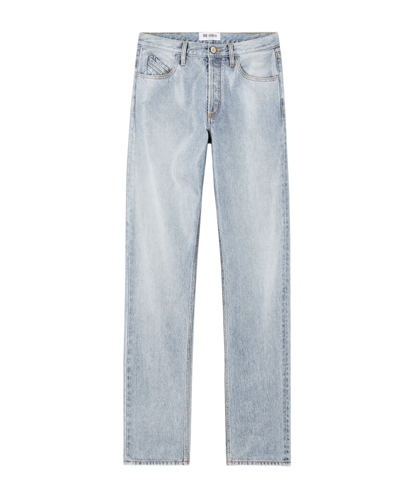Attico Sky Blue Long Pants In Gray